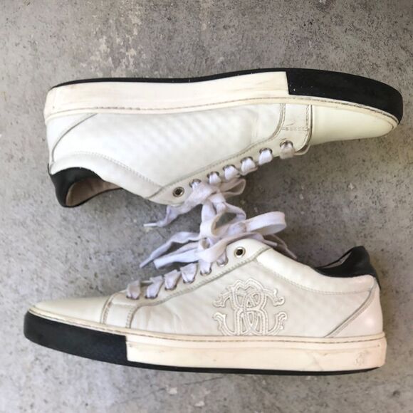 Roberto Cavalli leather embossed sneakers - Picture 1 of 14